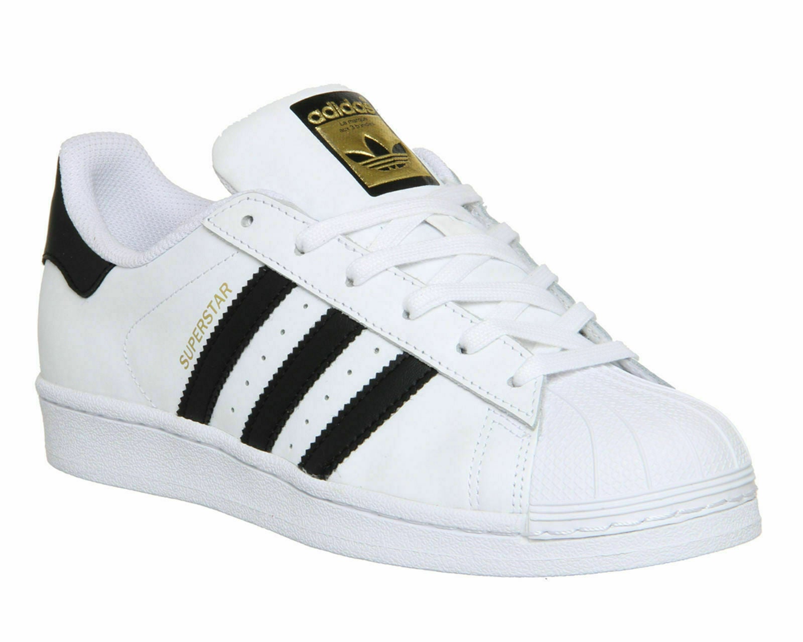 adidas superstar black with white toe
