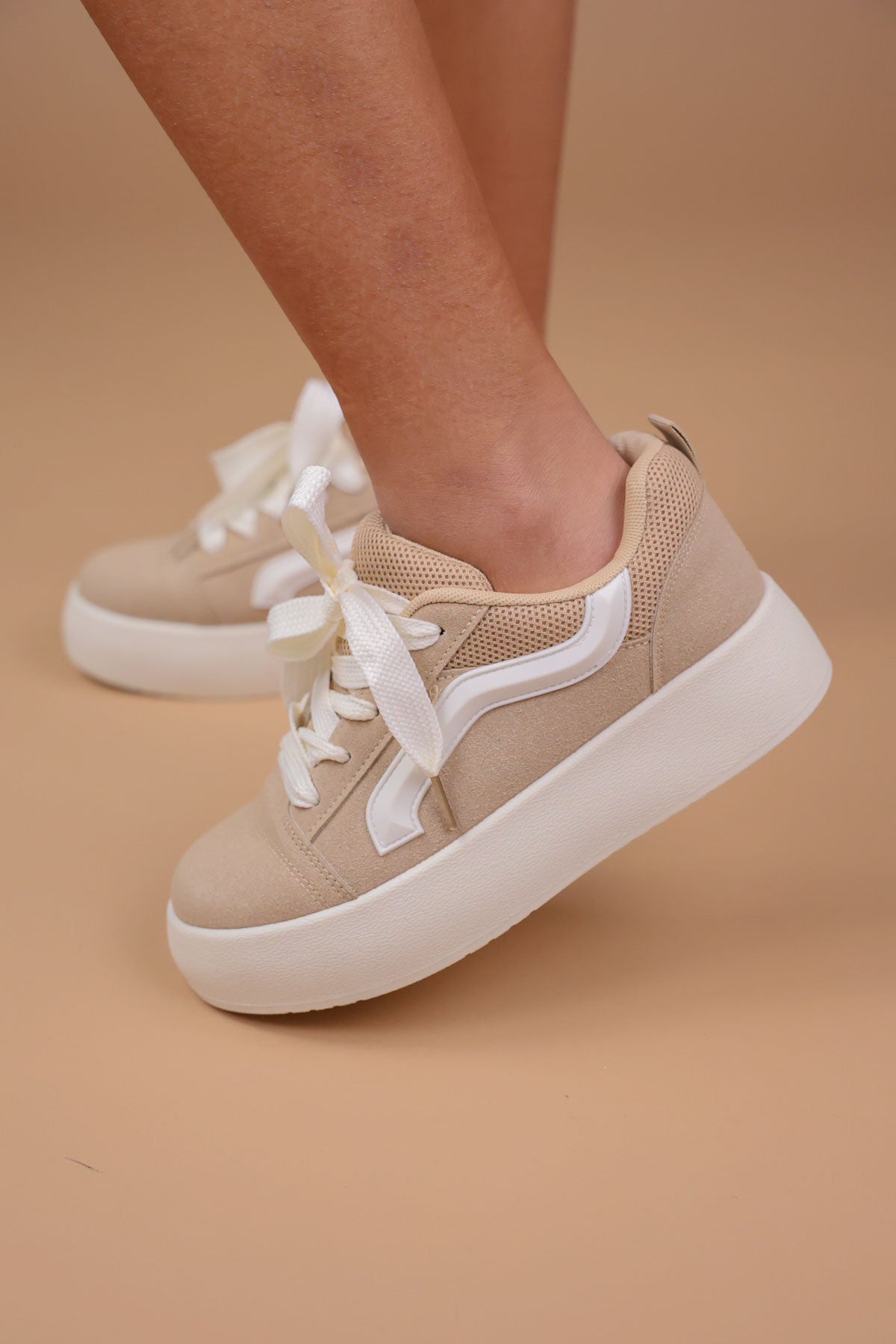 beige trainers