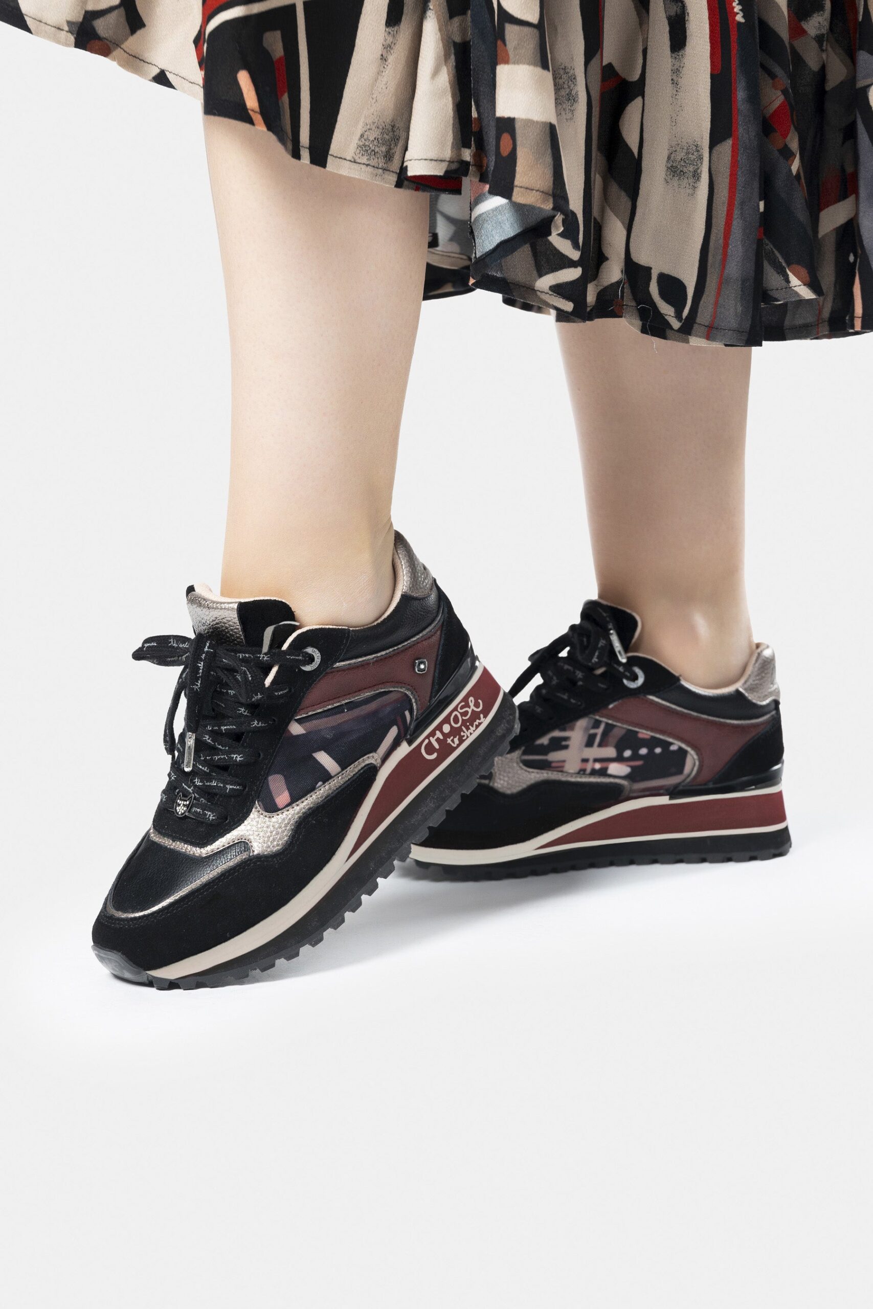 black platform sneakers